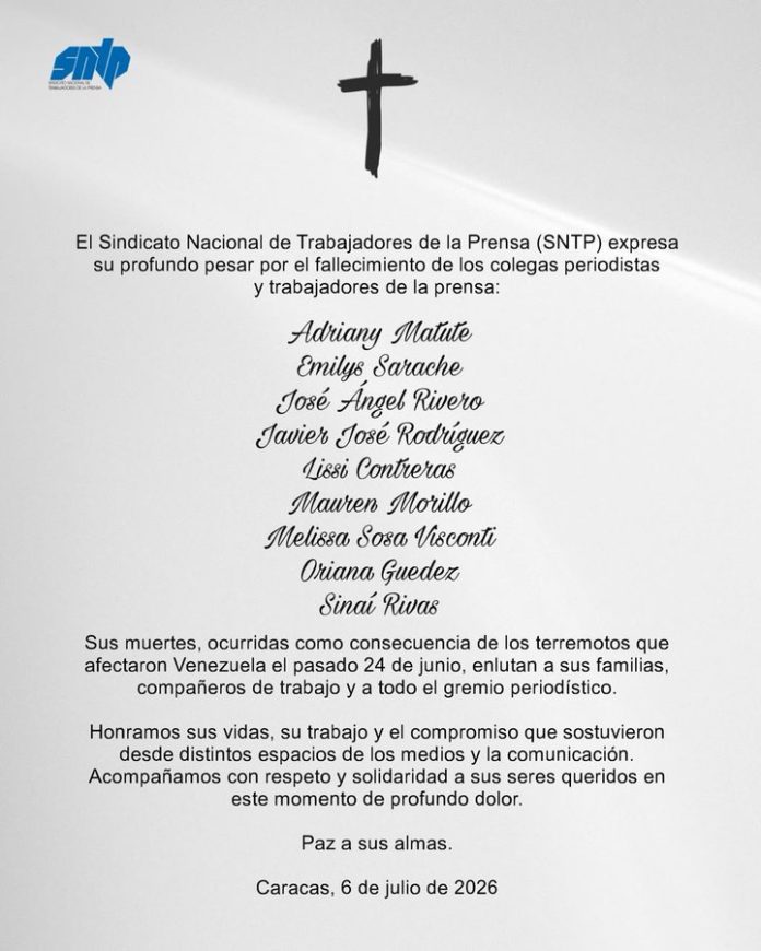 NTP confirma 9 periodistas fallecidos y 46 afectados por los terremotos